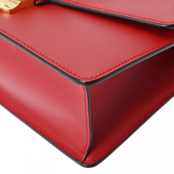 Gucci Sylvie Red Shoulder Bag Calfskin Leather - Picture 7 of 9